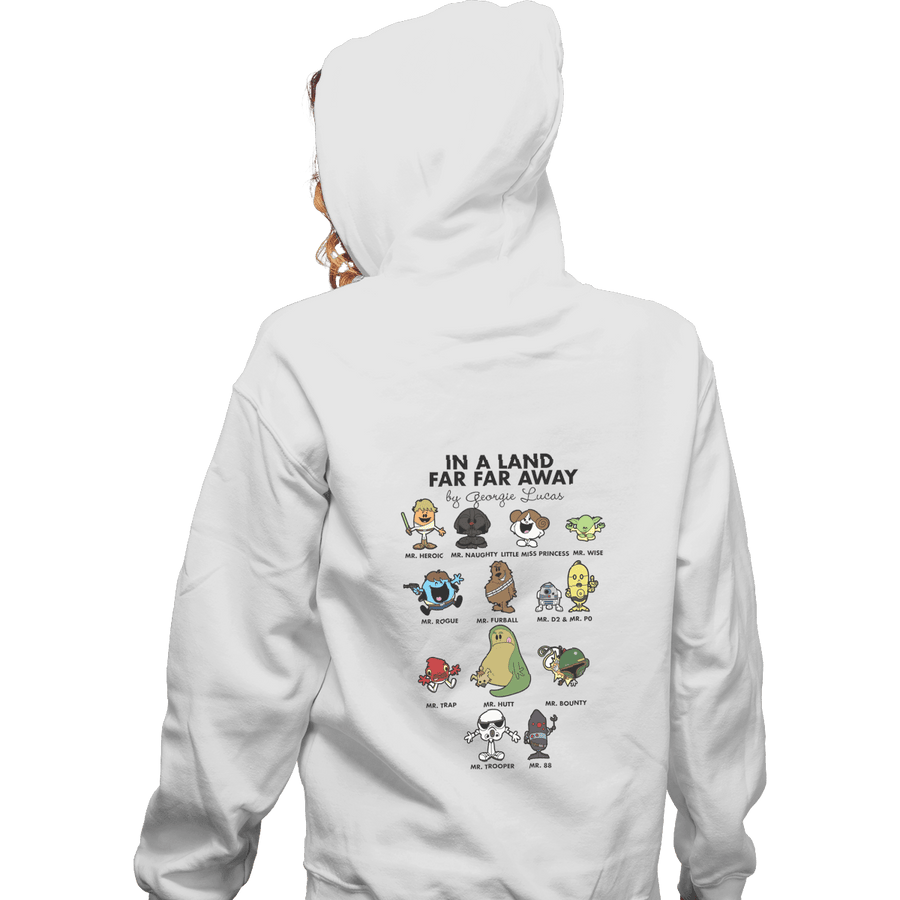 Shirts Pullover Hoodies, Unisex / Small / White In A Land Far Far Away