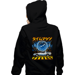 Daily_Deal_Shirts Zippered Hoodies, Unisex / Small / Black Time Machine