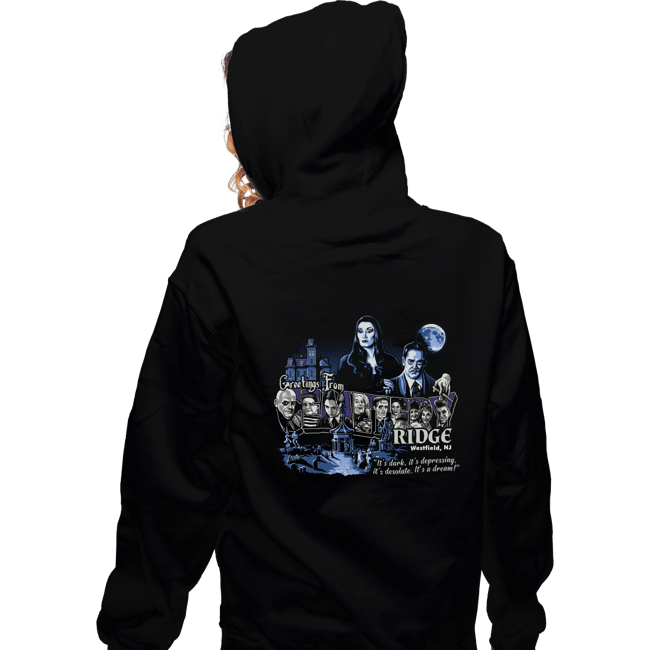 Daily_Deal_Shirts Zippered Hoodies, Unisex / Small / Black Greetings from Cemetery Ridge