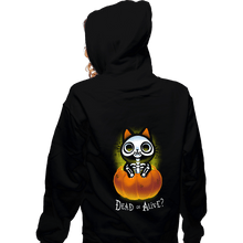 Load image into Gallery viewer, Daily_Deal_Shirts Zippered Hoodies, Unisex / Small / Black Schrodinger Halloween
