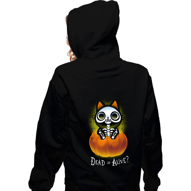 Daily_Deal_Shirts Zippered Hoodies, Unisex / Small / Black Schrodinger Halloween