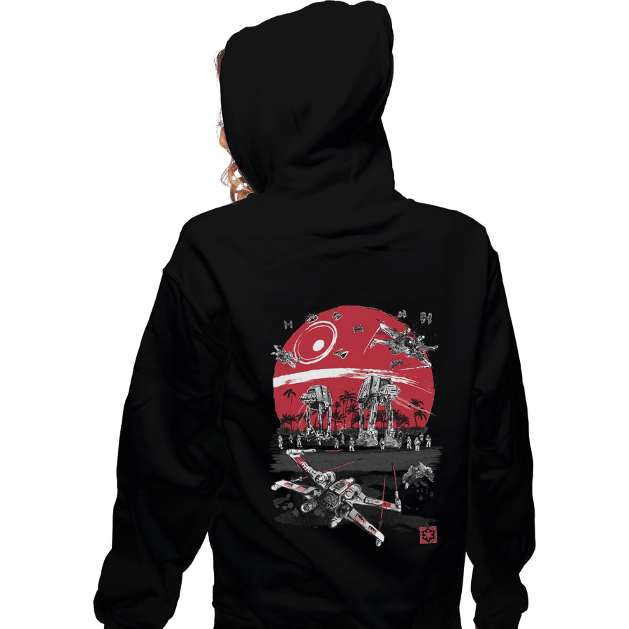 Shirts Zippered Hoodies, Unisex / Small / Black Battle on the beach