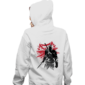 Shirts Zippered Hoodies, Unisex / Small / White The Witcher Sumi-e