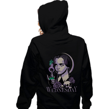 Load image into Gallery viewer, Shirts Zippered Hoodies, Unisex / Small / Black Wednesday Addams
