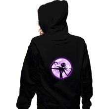 Load image into Gallery viewer, Shirts Zippered Hoodies, Unisex / Small / Black Moonlight Skeleton
