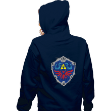Load image into Gallery viewer, Secret_Shirts Zippered Hoodies, Unisex / Small / Navy Shield Spray
