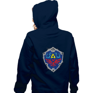 Secret_Shirts Zippered Hoodies, Unisex / Small / Navy Shield Spray