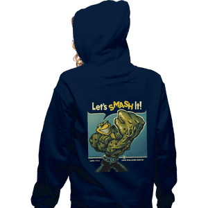 Shirts Zippered Hoodies, Unisex / Small / Navy Rash Can Smash