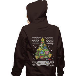 Shirts Zippered Hoodies, Unisex / Small / Dark Chocolate A Classic Gamers Christmas
