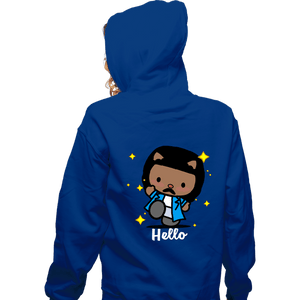 Daily_Deal_Shirts Zippered Hoodies, Unisex / Small / Royal Blue Hello