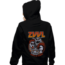 Load image into Gallery viewer, Shirts Zippered Hoodies, Unisex / Small / Black Zuul Metal
