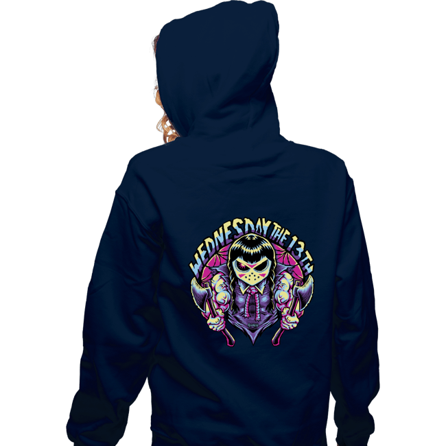 Daily_Deal_Shirts Zippered Hoodies, Unisex / Small / Navy Wednesday The 13th