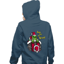 Load image into Gallery viewer, Secret_Shirts Zippered Hoodies, Unisex / Small / Indigo Blue Long Live The Grinch!
