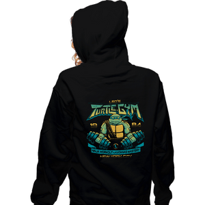 Daily_Deal_Shirts Zippered Hoodies, Unisex / Small / Black Leo's Turtle Gym
