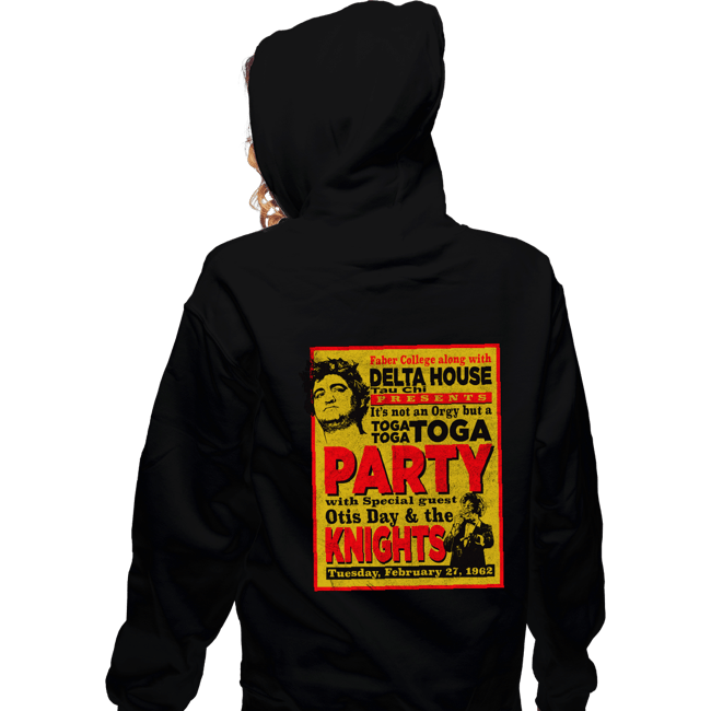 Secret_Shirts Zippered Hoodies, Unisex / Small / Black Delta House Flyer