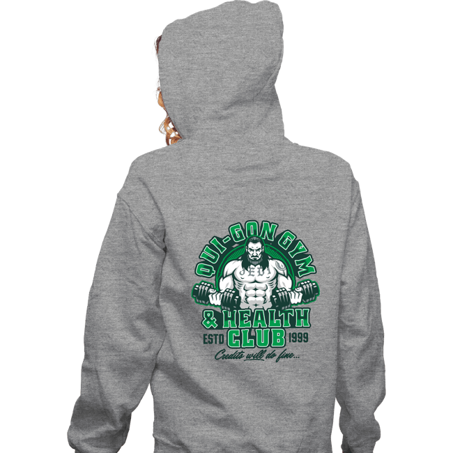 Daily_Deal_Shirts Zippered Hoodies, Unisex / Small / Sports Grey Qui-Gon Gym