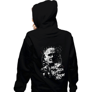 Daily_Deal_Shirts Zippered Hoodies, Unisex / Small / Black Pinhead Splatter