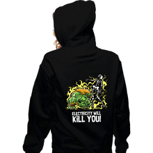 Load image into Gallery viewer, Daily_Deal_Shirts Zippered Hoodies, Unisex / Small / Black Electricity Will Kill You
