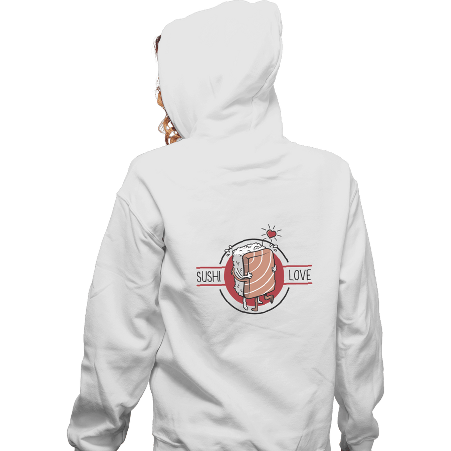 Shirts Zippered Hoodies, Unisex / Small / White Sushi Love