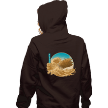 Load image into Gallery viewer, Daily_Deal_Shirts Zippered Hoodies, Unisex / Small / Dark Chocolate The Great Wave off Arrakis

