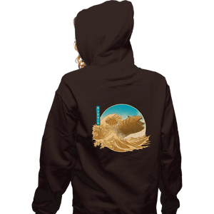 Daily_Deal_Shirts Zippered Hoodies, Unisex / Small / Dark Chocolate The Great Wave off Arrakis