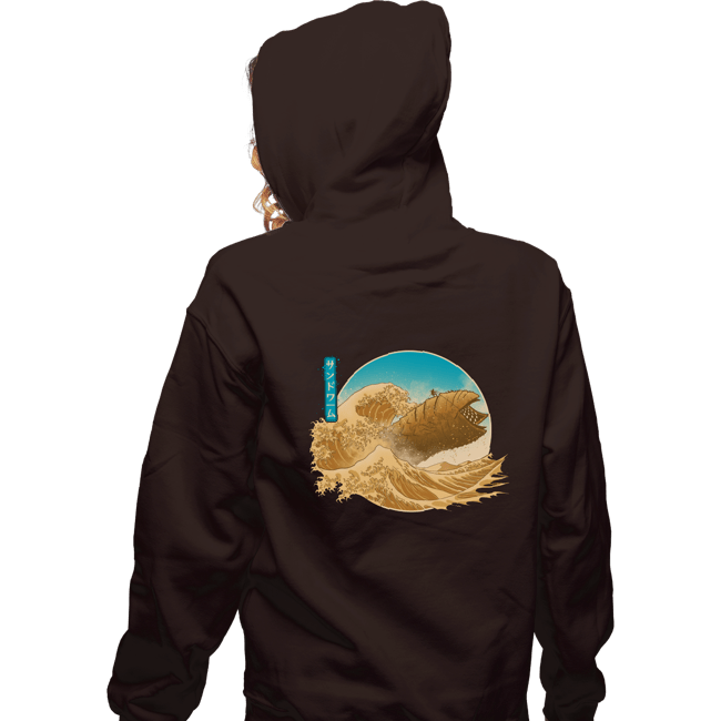Daily_Deal_Shirts Zippered Hoodies, Unisex / Small / Dark Chocolate The Great Wave off Arrakis