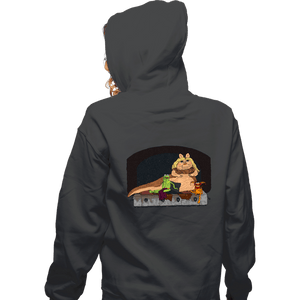 Daily_Deal_Shirts Zippered Hoodies, Unisex / Small / Dark Heather Piggy The Hutt