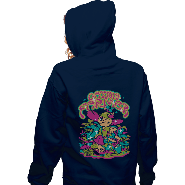 Secret_Shirts Zippered Hoodies, Unisex / Small / Navy Catnip Farmer