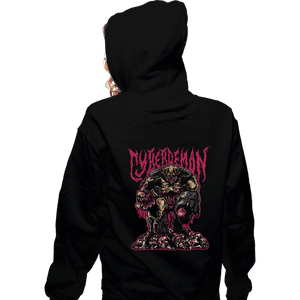 Daily_Deal_Shirts Zippered Hoodies, Unisex / Small / Black Cyberdemon