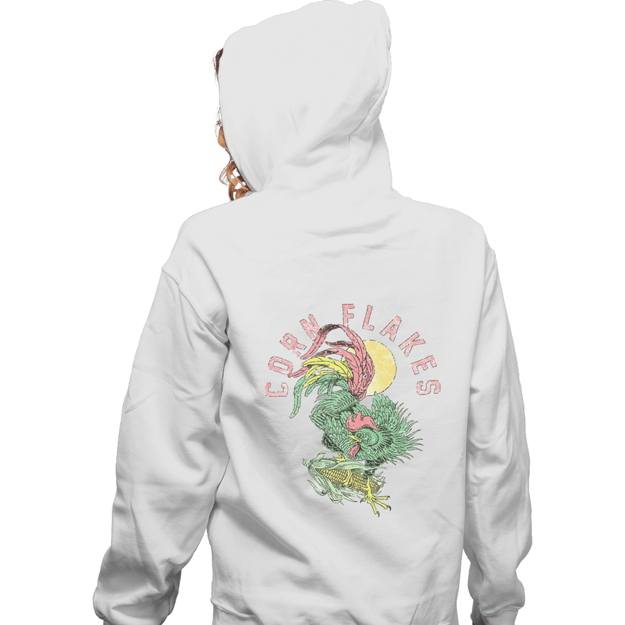 Shirts Zippered Hoodies, Unisex / Small / White Corn Flakes