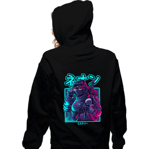 Daily_Deal_Shirts Zippered Hoodies, Unisex / Small / Black Neon Mystery
