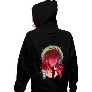 Daily_Deal_Shirts Zippered Hoodies, Unisex / Small / Black Kurama's Rose Whirlwind