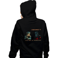 Load image into Gallery viewer, Daily_Deal_Shirts Zippered Hoodies, Unisex / Small / Black King Arthur Continue Screen
