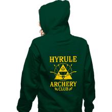 Load image into Gallery viewer, Daily_Deal_Shirts Zippered Hoodies, Unisex / Small / Irish Green Hyrule Archery Club

