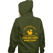 Load image into Gallery viewer, Shirts Zippered Hoodies, Unisex / Small / Military Green Chocobo Farm
