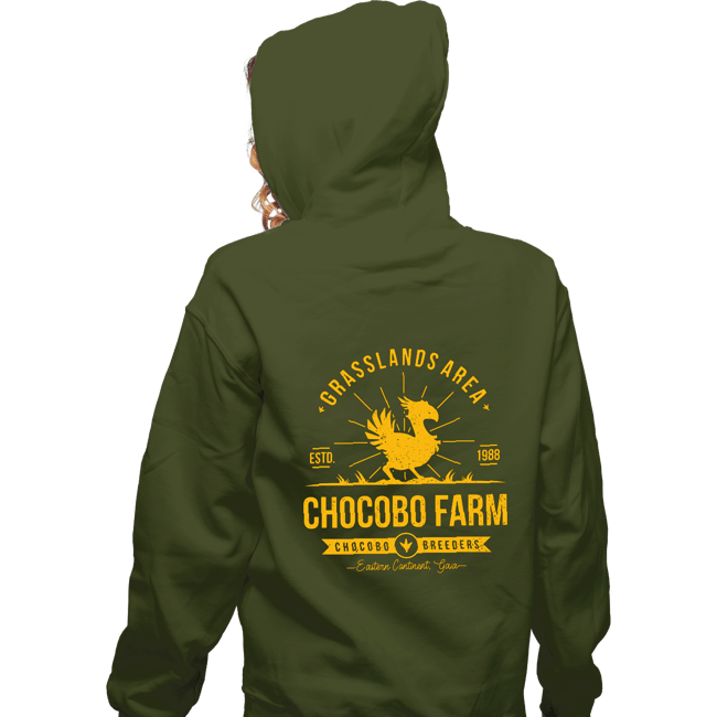 Shirts Zippered Hoodies, Unisex / Small / Military Green Chocobo Farm