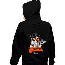 Load image into Gallery viewer, Secret_Shirts Zippered Hoodies, Unisex / Small / Black Woodwork Orange
