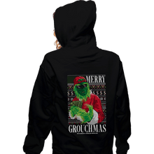 Load image into Gallery viewer, Shirts Zippered Hoodies, Unisex / Small / Black Mr Grouchy x CoDdesigns Grouchmas Ugly Sweater
