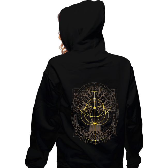Daily_Deal_Shirts Zippered Hoodies, Unisex / Small / Black Golden Rings