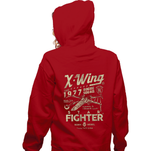 Daily_Deal_Shirts Zippered Hoodies, Unisex / Small / Red X-Wing Garage