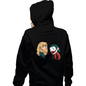 Daily_Deal_Shirts Zippered Hoodies, Unisex / Small / Black Mario And Peach