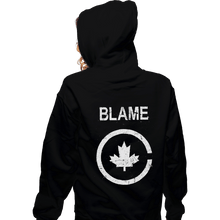 Load image into Gallery viewer, Shirts Zippered Hoodies, Unisex / Small / Black Blame Canada
