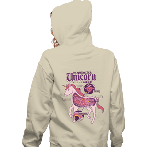 Shirts Zippered Hoodies, Unisex / Small / White Unicorn Anatomy