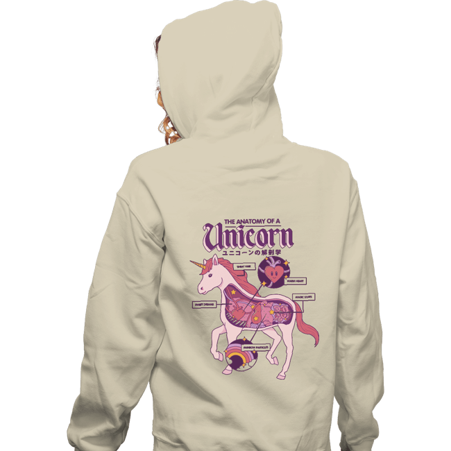 Shirts Zippered Hoodies, Unisex / Small / White Unicorn Anatomy