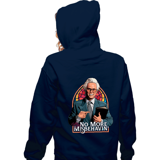 Daily_Deal_Shirts Zippered Hoodies, Unisex / Small / Navy No More Misbehavin'