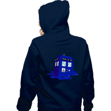 Load image into Gallery viewer, Daily_Deal_Shirts Zippered Hoodies, Unisex / Small / Navy Melting Tardis
