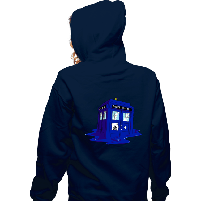 Daily_Deal_Shirts Zippered Hoodies, Unisex / Small / Navy Melting Tardis