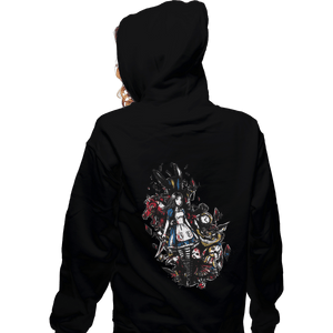 Shirts Zippered Hoodies, Unisex / Small / Black Alice in Mad