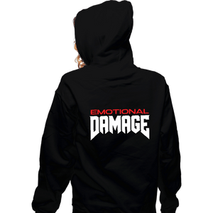 Daily_Deal_Shirts Zippered Hoodies, Unisex / Small / Black Emotional Damage