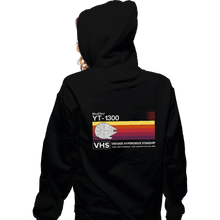 Load image into Gallery viewer, Daily_Deal_Shirts Zippered Hoodies, Unisex / Small / Black Vintage Hyperdrive Starship
